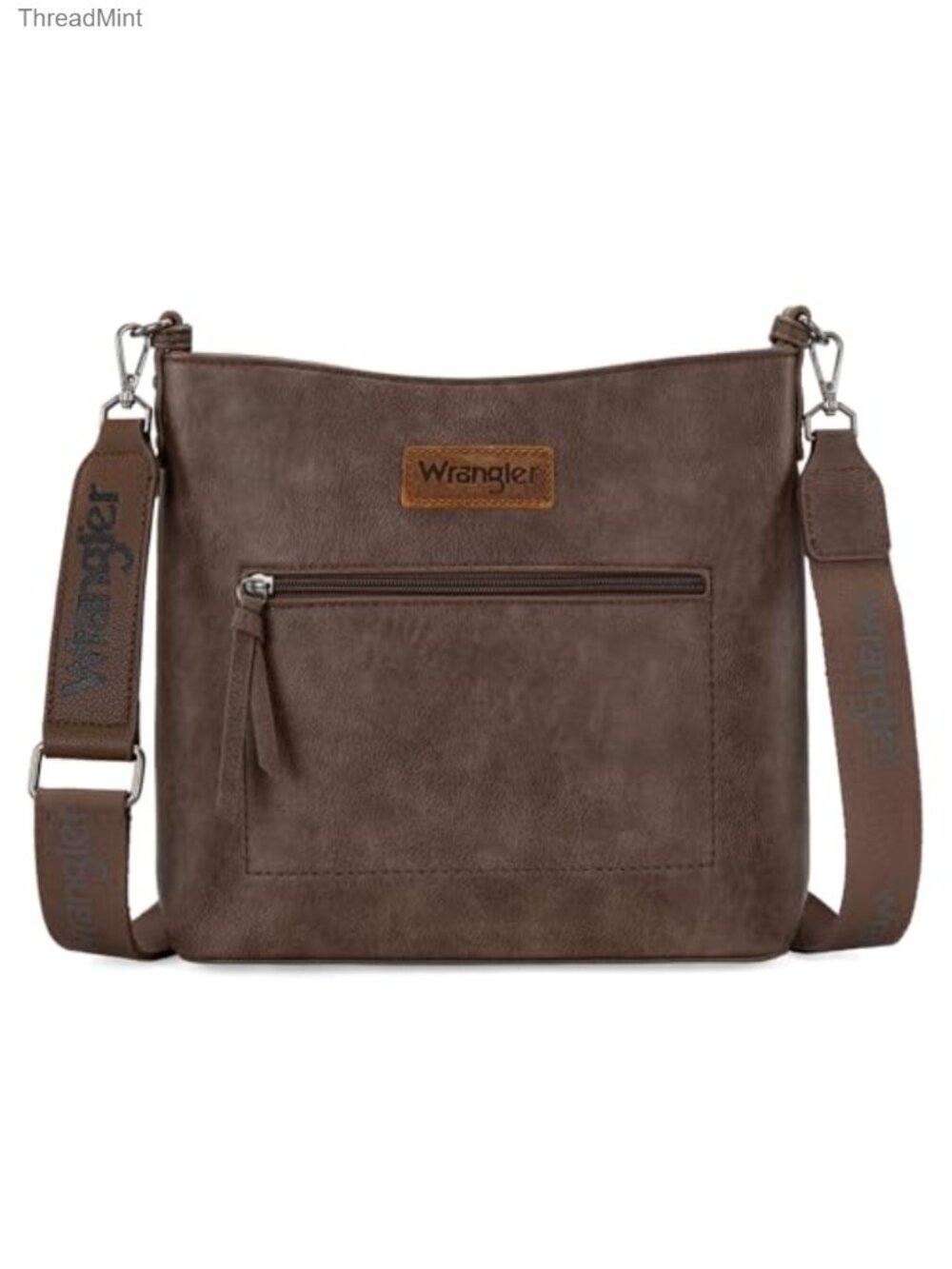 Wrangler Women's Vegan Leather Lightweight Crossbody Bag Large Travel Purse